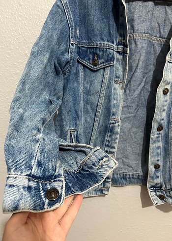 Kadın Mavi Kot Ceket - Görsel 3