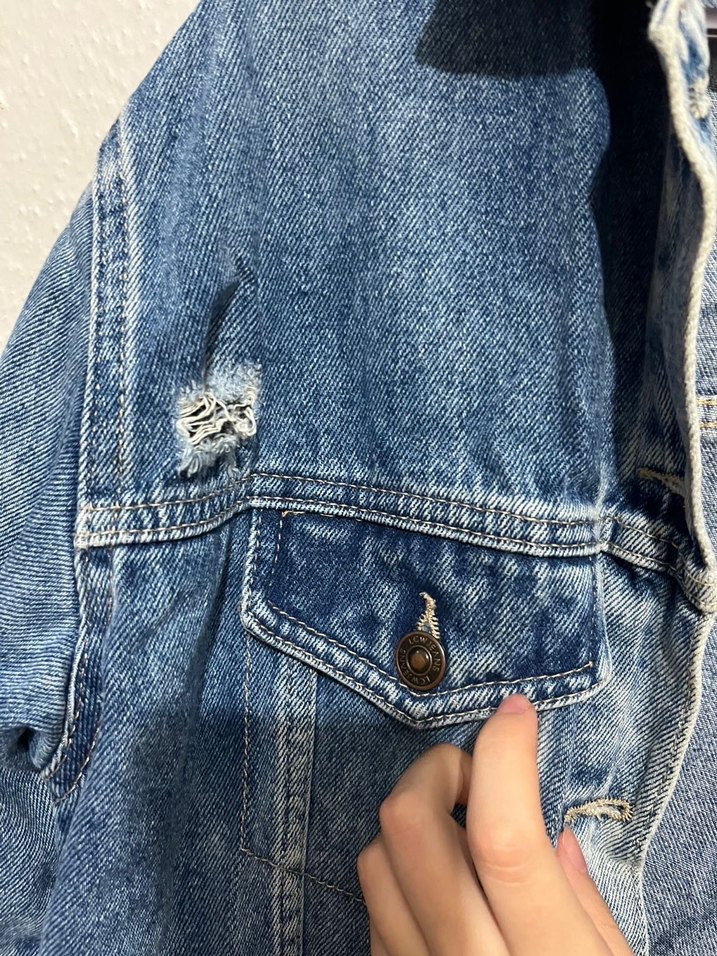 Kadın Mavi Kot Ceket - Görsel 4