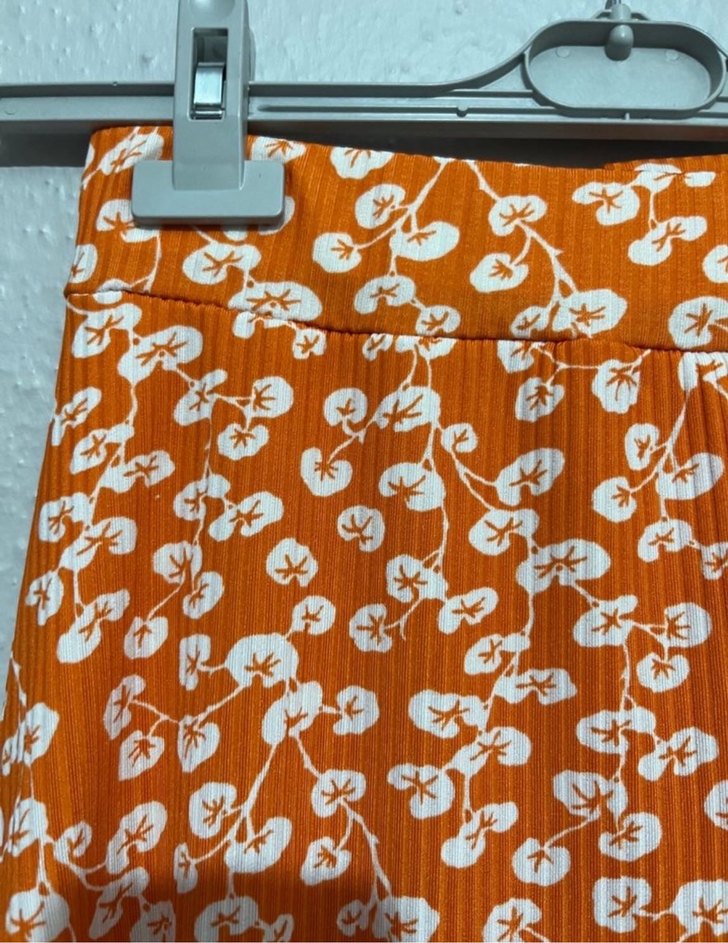 Kadın Turuncu Midi Etek - Görsel 4