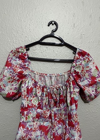 Bohem Salaş Çiçek Desenli Uzun Elbise - Görsel 2