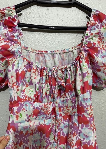 Bohem Salaş Çiçek Desenli Uzun Elbise - Görsel 3