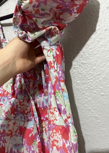 Bohem Salaş Çiçek Desenli Uzun Elbise - Görsel 4