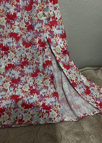 Bohem Salaş Çiçek Desenli Uzun Elbise - Görsel 5