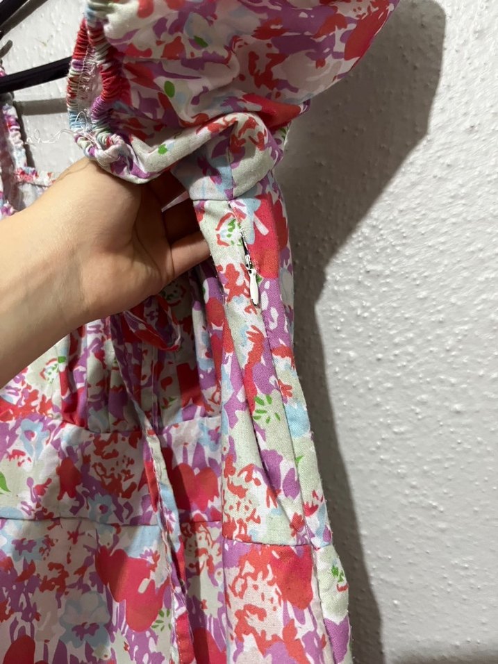 Bohem Salaş Çiçek Desenli Uzun Elbise - Görsel 4