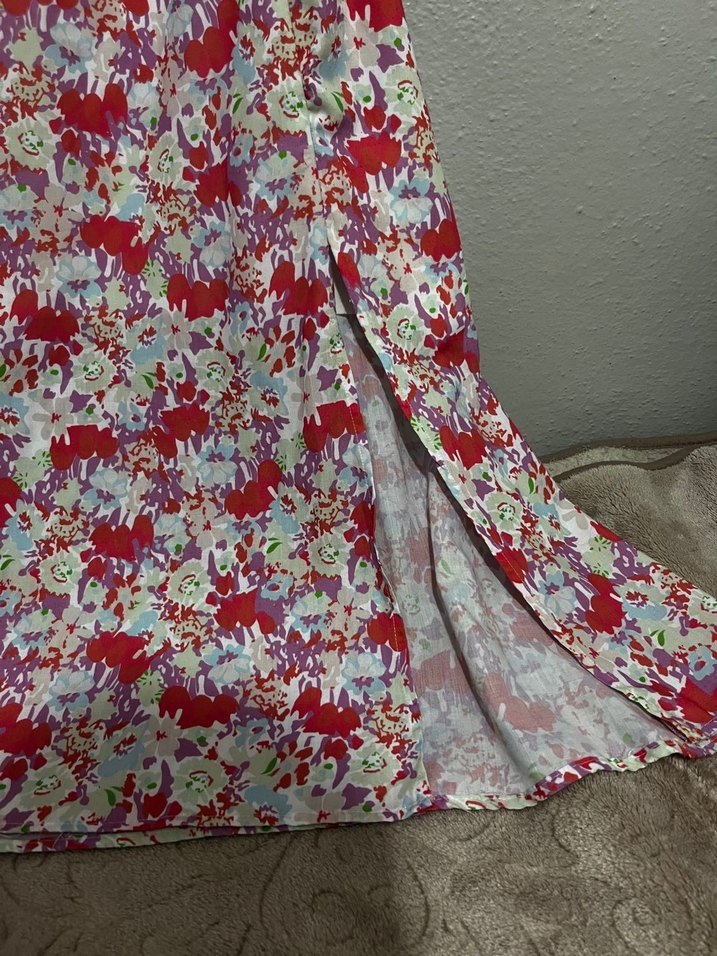 Bohem Salaş Çiçek Desenli Uzun Elbise - Görsel 5