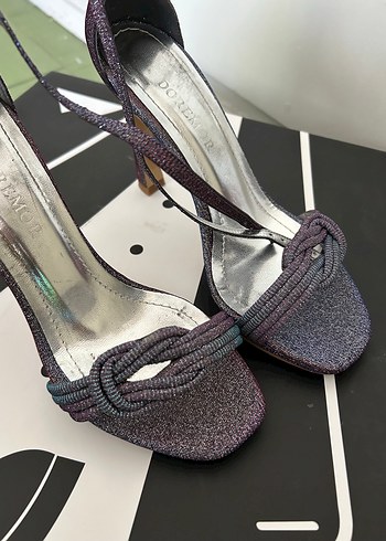 Mor Stiletto Topuklu Kadın Gece Ayakkabısı