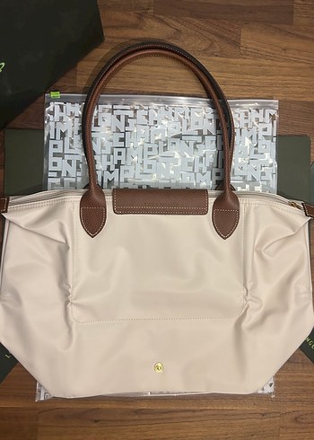 Longchamp Le Pliage Medium Uzun Saplı Bej