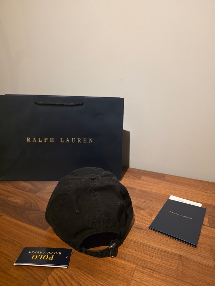 Ralph Lauren Siyah Logolu Siyah Şapka - Görsel 2