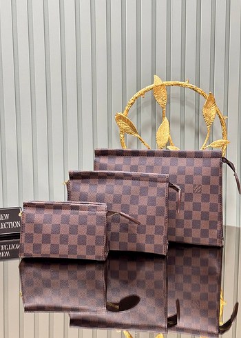  Beden kahverengi Renk Kahverengi Deri Tokalı Kadın Clutch Çanta Louis Vuitton