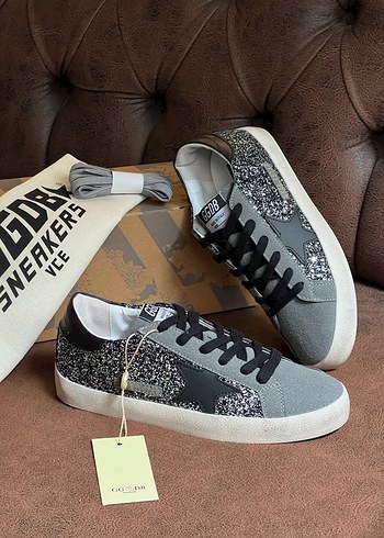 Golden Goose Deluxe GGDB Gri Platform Tabanlı Kadın Spor Ayakkabı