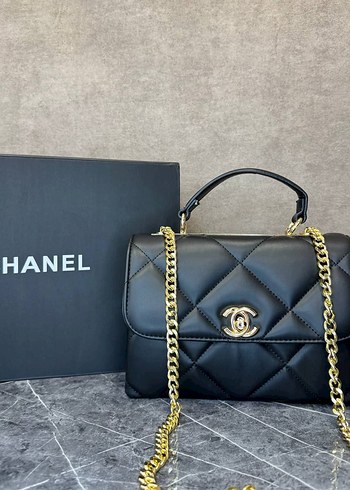 Chanel Zincir Detaylı Parlak Altın Renkli Kadın Çanta