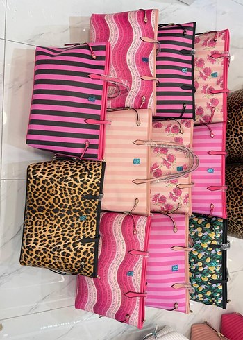 Victoria Secret Renkli Desenli Kadın Midi Çantalar