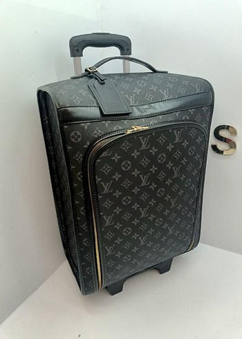 Louis Vuitton Siyah Desenli Fermuarlı Valiz