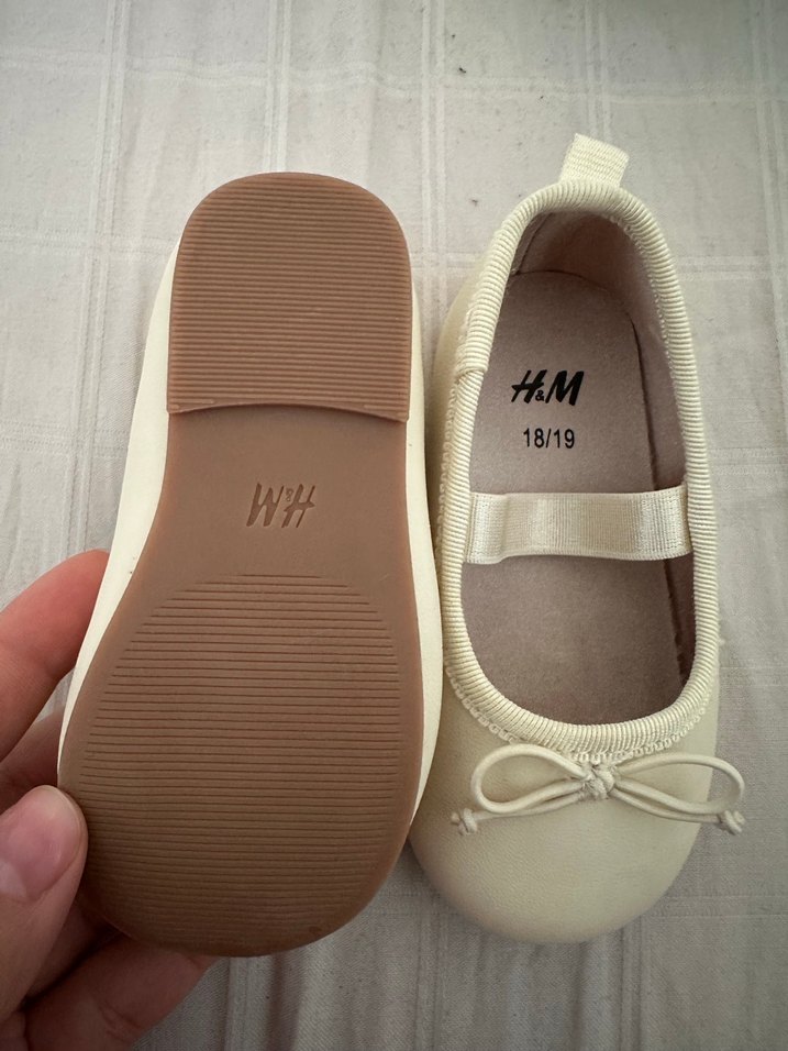 Kız Çocuk Beyaz Lastikli Babet Ayakkabı - Görsel 3