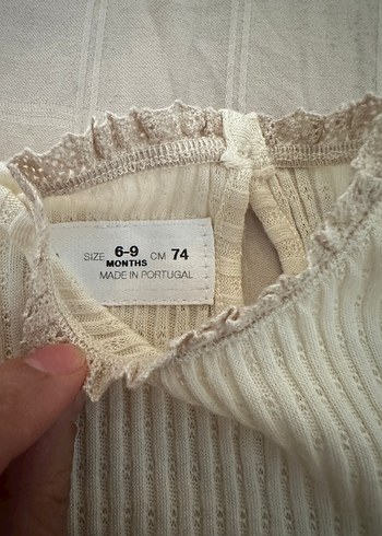 Uzun Kollu Örgü Beyaz Bebek Body - Görsel 3