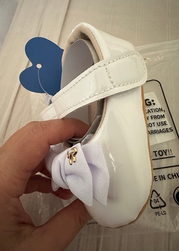 Beyaz Fiyonklu Kız Çocuk Babet - Görsel 2