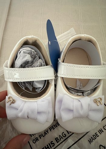 Beyaz Fiyonklu Kız Çocuk Babet - Görsel 5