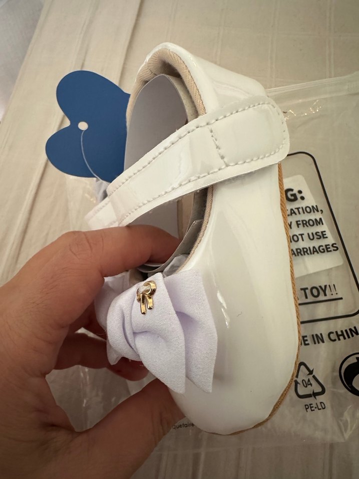 Beyaz Fiyonklu Kız Çocuk Babet - Görsel 2