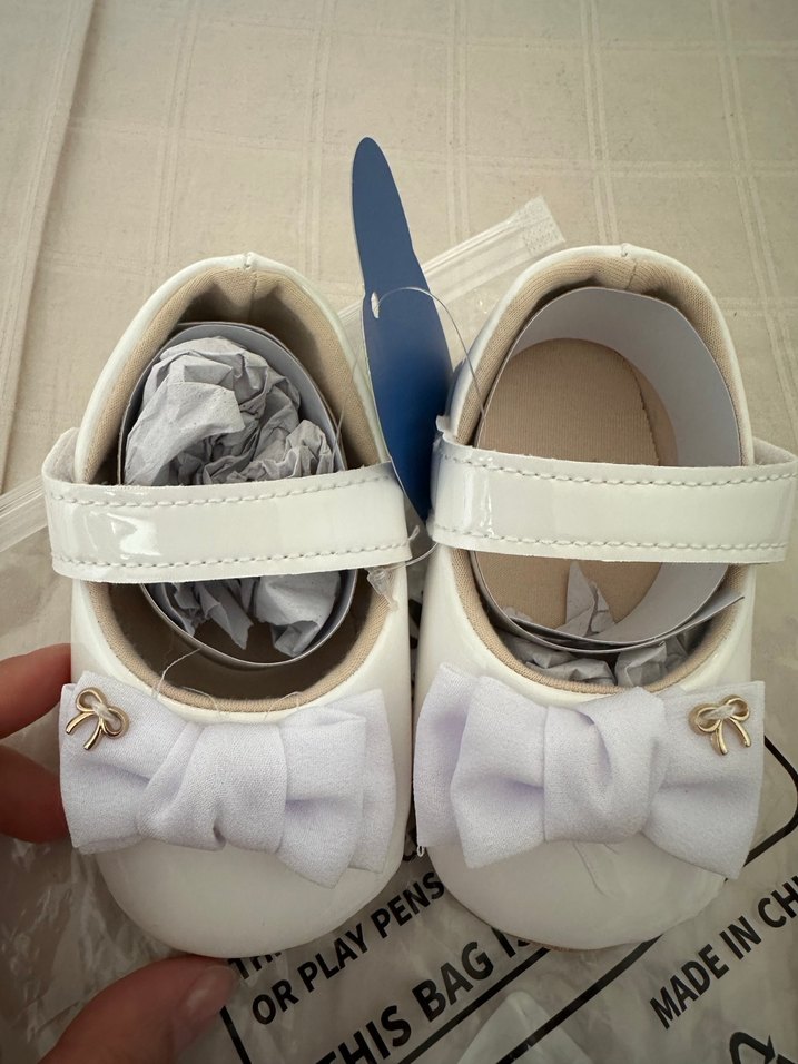 Beyaz Fiyonklu Kız Çocuk Babet - Görsel 5