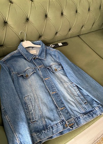 Kadın Mavi Denim Düğmeli Ceket - Görsel 4