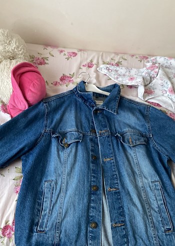 Kadın Mavi Denim Düğmeli Ceket - Görsel 6