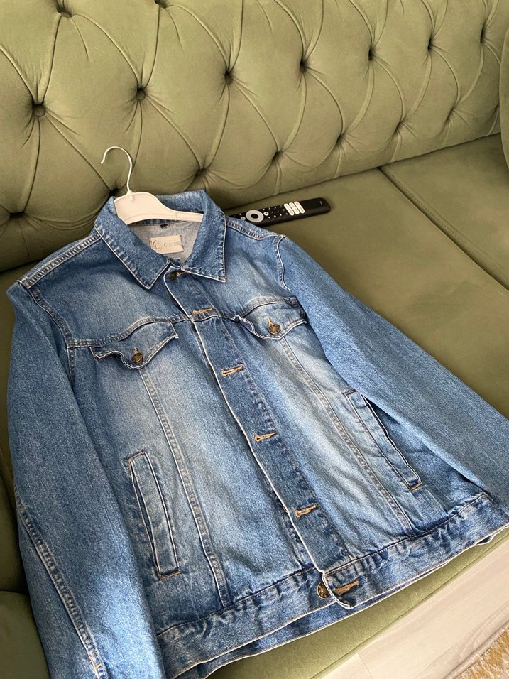 Kadın Mavi Denim Düğmeli Ceket - Görsel 4