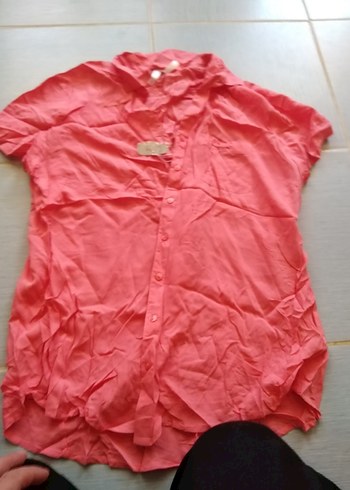 Defacto Pembe Düğmeli Kısa Kollu Gömlek