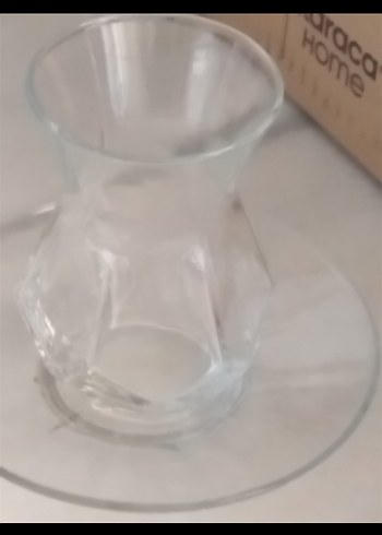 Şeffaf İnce Belli Çay Bardağı ve Tabağı - Görsel 2