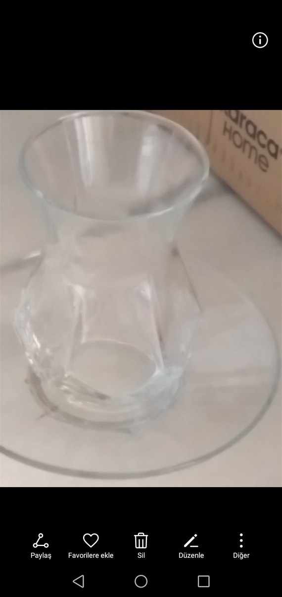 Şeffaf İnce Belli Çay Bardağı ve Tabağı - Görsel 2