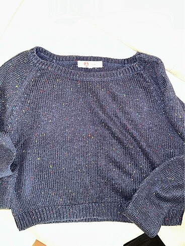 Koton lacivert kazak m beden crop