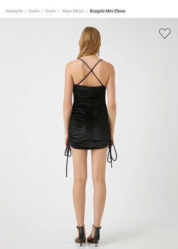 Drapeli Siyah Mini Abiye Elbise - Görsel 3