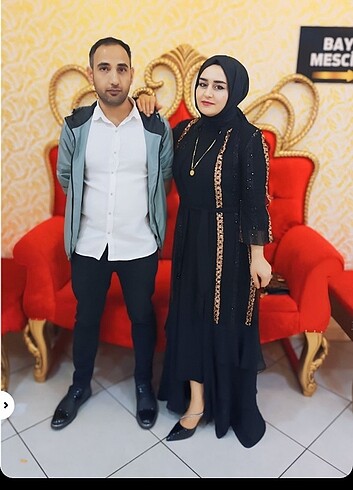 42 Beden siyah Renk Abaya elbise