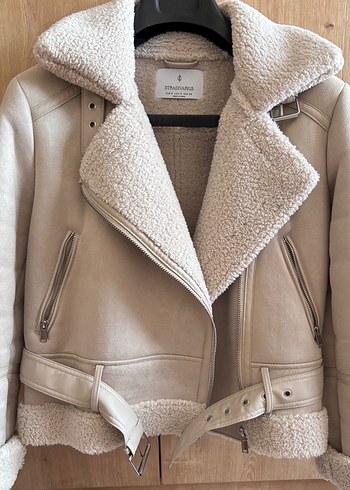 s Beden beyaz Renk Stradivarius Suni Süet Biker Ceket