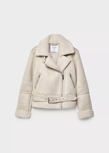 Stradivarius Suni Süet Biker Ceket