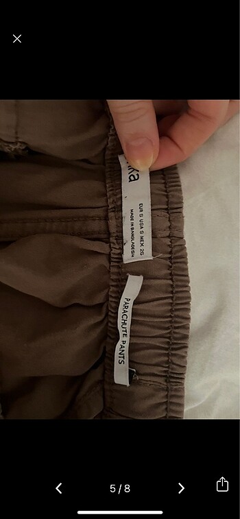 s Beden kahverengi Renk Bershka kahverengi paraşüt pantolon xs-s beden hatta m bile giye
