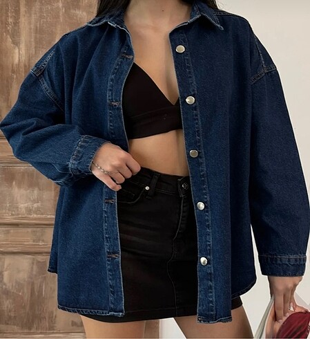 m Beden Denim gömlek
