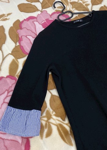 Siyah, Uzun Kollu Triko Kadın Elbise - Görsel 2