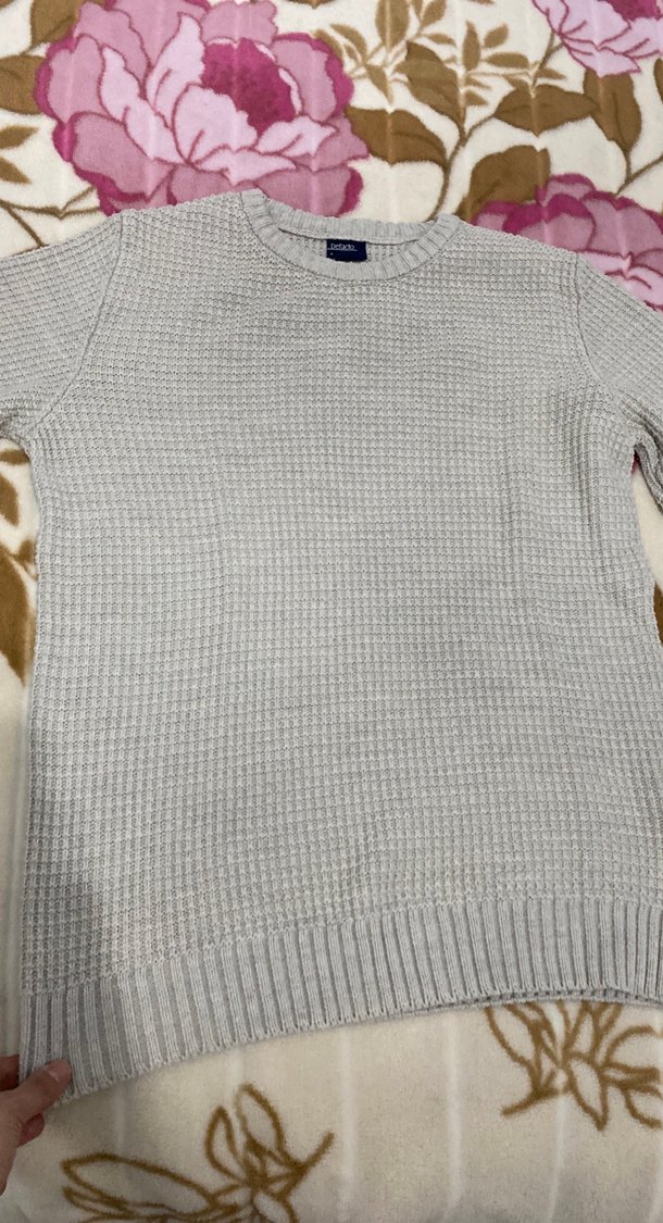 Bej renk erkek Örgü Triko Kazak - Görsel 2