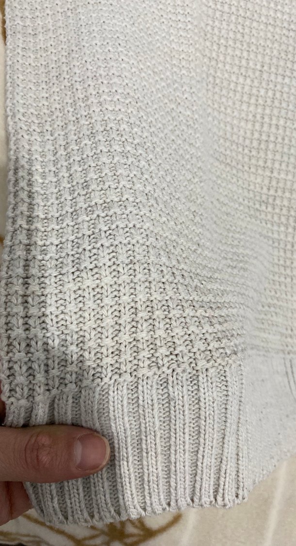 Bej renk erkek Örgü Triko Kazak - Görsel 4