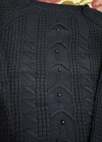 Lacivert Örgü Kadın Kazak - Görsel 3