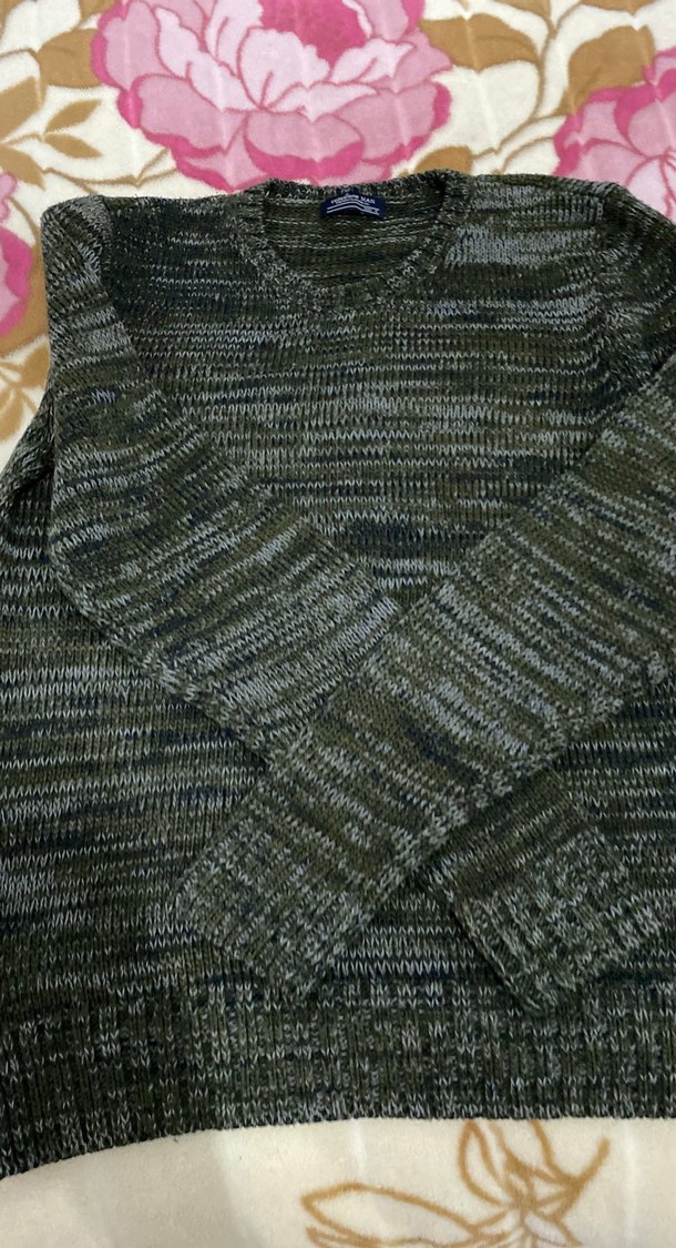 Gri Triko Erkek Kazak Uzun Kollu - Görsel 2