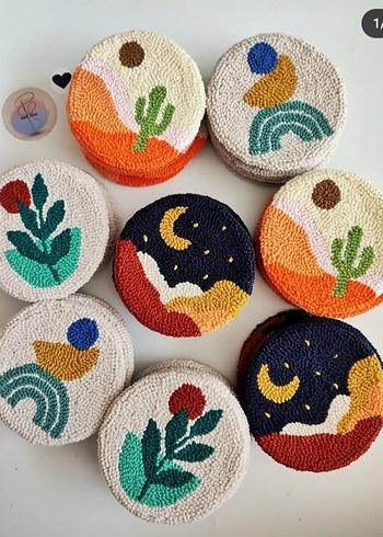 Punch renkli Bardak Altlıkları - Görsel 2