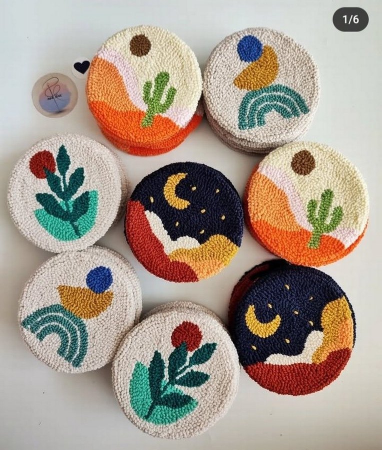 Punch renkli Bardak Altlıkları - Görsel 2