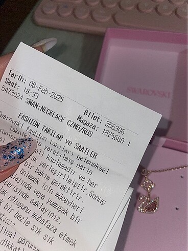  Beden Kutulu fişli Swarovski kolye