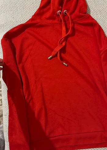 Diğer Kadın Kırmızı Kapüşonlu Sweatshirt