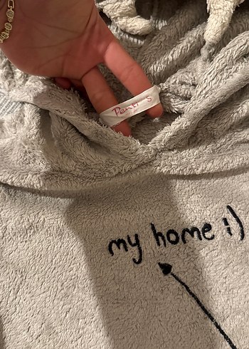 Penti Kız Çocuk Gri Kapüşonlu Peluş Sweatshirt