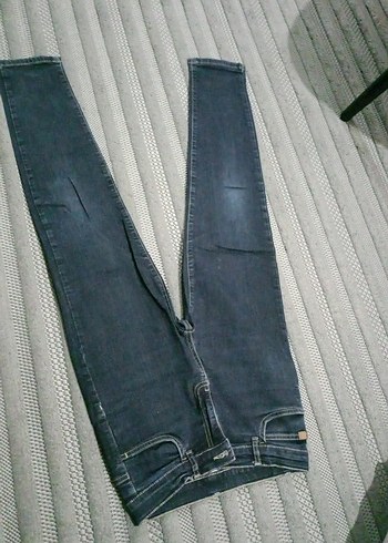 Gri Kadın Slim Fit Midi Boy Kot Pantolon