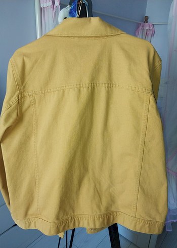 l Beden H&M hardal sarısı kot ceket