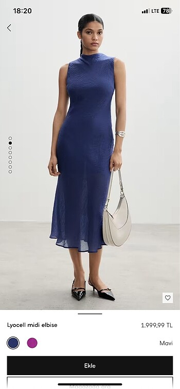 Mango Mango Lyocell midi elbise