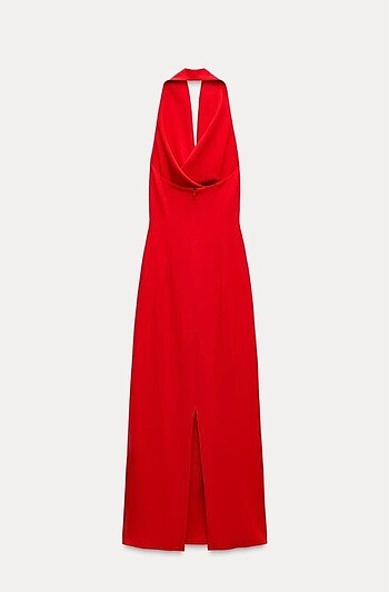 xs Beden kırmızı Renk Zara Halter Yaka Midi Elbise